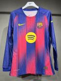 2025-26 Mens Barcelona home Long Sleeve  soccer Jersey