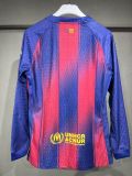 2025-26 Mens Barcelona home Long Sleeve  soccer Jersey
