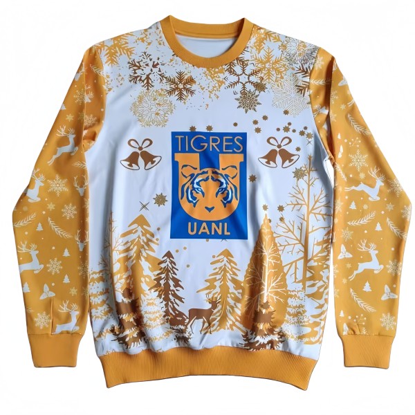 2025-26 Mens Tigres UANL Christmas white Yellow Hoodie