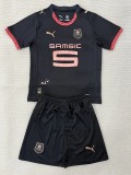 2025-26 Kids Stade Rennais Third away black Soccer Jersey