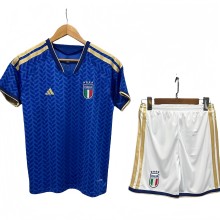 2026-27 Kids Italy home blue Soccer Jersey