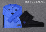 2025-26 Mens Barcelona blue Half Pull Tracksuit suit  B25112#