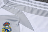 2025-26 Mens Real Madrid  Half-pull gray white Tracksuit suit   B25114#