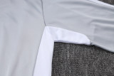 2025-26 Mens Real Madrid  Half-pull gray white Tracksuit suit   B25114#