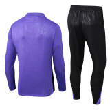 2025-26 Mens Barcelona Purple Half Pull Tracksuit suit
