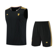2025-26 Mens Manchester United  Black  vest Short traning suit