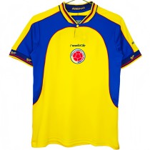 2001 Mens Colombia home yellow Retro soccer jersey