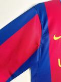 2007-08 Mens Barcelona home Long Sleeve Retro Soccer Jersey