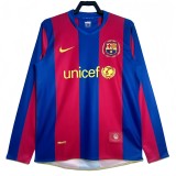 2007-08 Mens Barcelona home Long Sleeve Retro Soccer Jersey