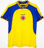 2001 Mens Colombia home yellow Retro soccer jersey