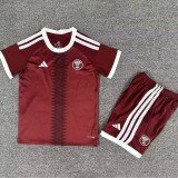 2026-27 Kids Qatar Home red Soccer Jersey