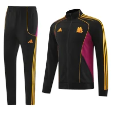 2025-26 Mens Roma Black Jacket Tracksuit suit