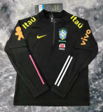 2025-26 Mens Brazil black half-pull Training jersey