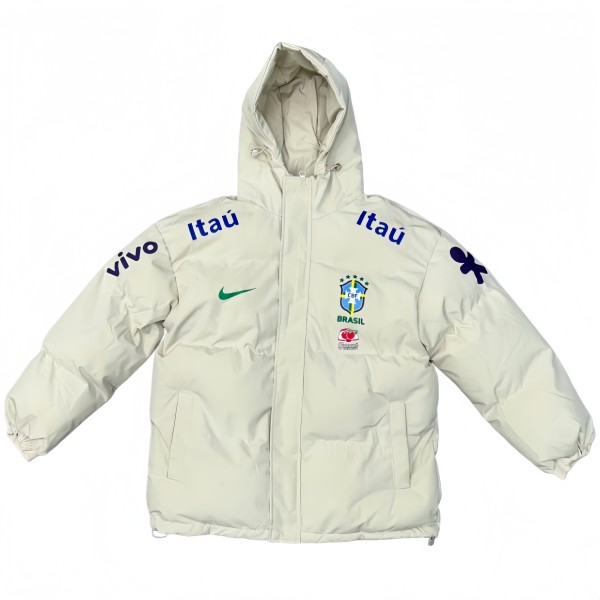2025-26 Mens Brazil khaki Hooded Cotton Coat
