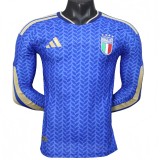 2026-27 Mens Italy home  Player version  blue Long Sleeve soccer jersey