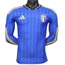 2026-27 Mens Italy home  Player version  blue Long Sleeve soccer jersey