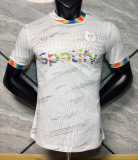 2025-26 Mens Barcelona White Colorful Special Edition  Player  soccer jersey