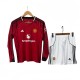 2025-26 KIDS  Manchester United home long sleeve soccer Jersey