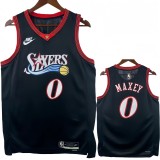 25-26 76ERS MAXEY #0 Black Top Quality Hot Pressing NBA Jersey (V领)