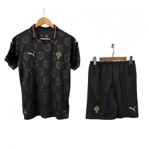 2025-26 Kids  Portugal black soccer jersey
