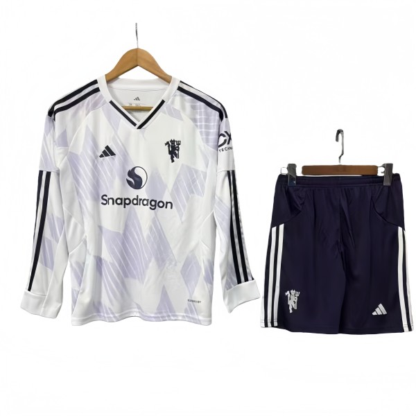 2025-26 KIDS  Manchester United away long sleeve soccer Jersey
