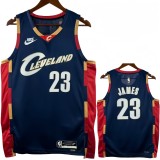 25-26 Cleveland Cavaliers JAMES #23 Royal blue Retro Top Quality Hot Pressing NBA Jersey (V领)