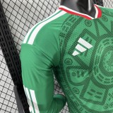 2026-27 Mens Mexico Green Long Sleeve home Player version  Soccer Jersey