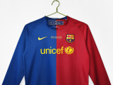 2008-09 Mens Barcelona home Long Sleeve Retro Soccer Jersey