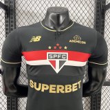 2025-26 Mens Sao Paulo  Player Third away  black Soccer Jersey