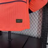 2025-26 Mens Barcelona  Third away Orange  Long Sleeve Player version soccer Jersey