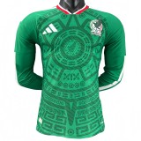 2026-27 Mens Mexico Green Long Sleeve home Player version  Soccer Jersey