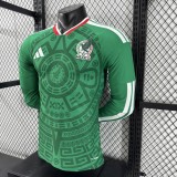 2026-27 Mens Mexico Green Long Sleeve home Player version  Soccer Jersey