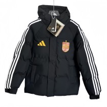 2026 Mens Spain black Hooded Cotton Coat