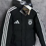 2025-26 Mens Germany black Hooded Cotton Coat
