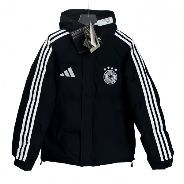 2025-26 Mens Germany black Hooded Cotton Coat