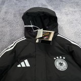 2025-26 Mens Germany black Hooded Cotton Coat