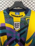 1995 Mens England Retro long sleeve  Yellow goalkeeper soccer Jersey