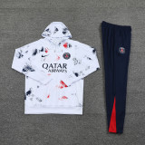 2024-25 Mens PSG white Hoodie Tracksuit