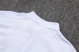 2025-26 Kids Real Madrid white blue Half Pull Tracksuit