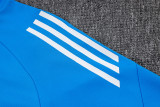 2025-26 Kids Real Madrid blue Half Pull Tracksuit