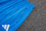 2025-26 Kids Real Madrid white blue Half Pull Tracksuit