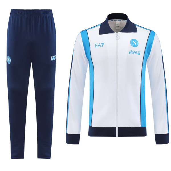 2025-26 Mens Napoli  White Blue Jacket Tracksuit