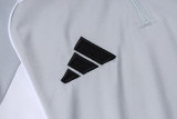 2025-26 Kids Real Madrid  Half-pull gray white Tracksuit  #E25182