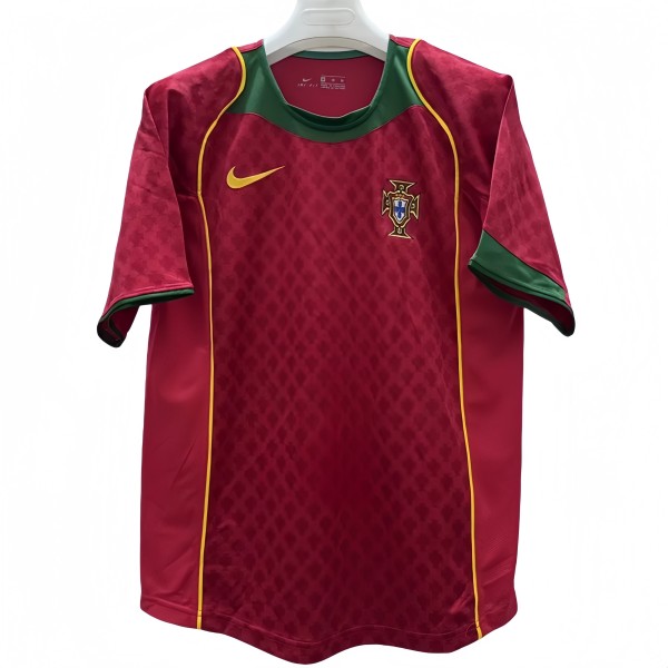 2004 Mens Retro Portugal  home red soccer  Jersey