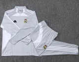 2025-26 Kids Real Madrid  Half-pull gray white Tracksuit  #E25182