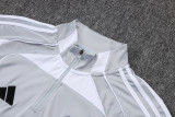 2025-26 Kids Real Madrid  Half-pull gray white Tracksuit  #E25182