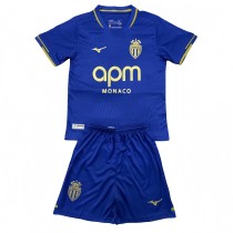2025-26 Kids AS Monaco  away  blue soccer Jersey