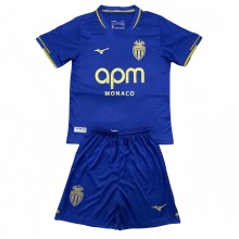 2025-26 Kids AS Monaco  away  blue soccer Jersey