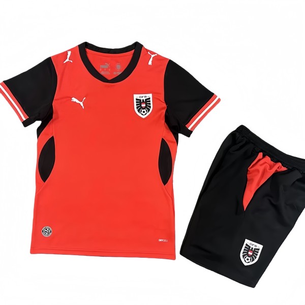 2026-27 Kids Austria home red soccer jersey