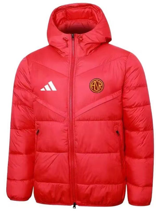 2025-26 Mens Roma  red Hooded Jacket Cotton Coat